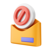 3d correo electrónico correo sobre icono ilustración png