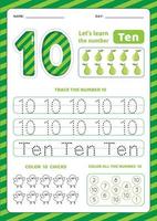 Number Ten Worksheet Free Vector Free Vector