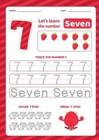 Number Seven Worksheet Free Vector Free Vector