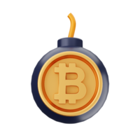 3d bitcoin cryptocurrency icon illustration png