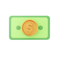 3d argent pièce de monnaie dollar icône illustration png