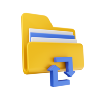 3d folder file icon illustration png