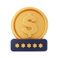 3d money coin dollar icon illustration png