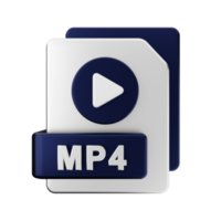 3d mP4 fil ikon illustration png