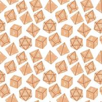 D8 D10 D12 D20 Dice for Board games seamless pattern. RPG dice set for table game. Vector illustration