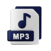 3d mp3 file icona illustrazione png