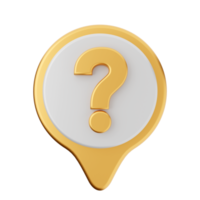 3d frequently asked questions icon illustration render png