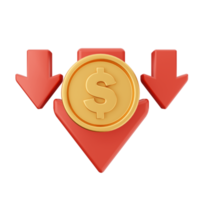 3d dinero moneda dólar icono ilustración png