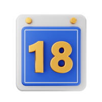 3d calendar icon illustration render png