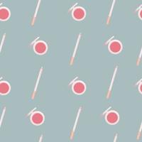 Seamless pattern with a set of cosmetics, cute cartoon style vector