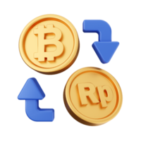 3d bitcoin kryptovaluta ikon illustration png