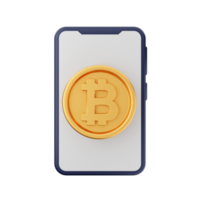 3d bitcoin cryptocurrency icon illustration png