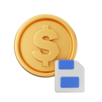 3d money coin dollar icon illustration png