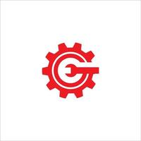 Letter G with Gear logo vector