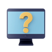 3d frequently asked questions icon illustration render png