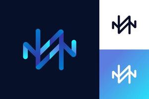 Blue Letter N Logo Design with Modern and Futuristic Concept. Suitable for Business and Technology Logo vector