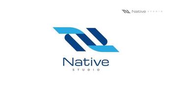 Blue Letter N Logo Design with Modern and Futuristic Concept. Suitable for Business and Technology Logo vector