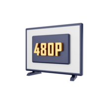 3d slim TV icoon illustratie png