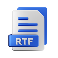 3d rtf file icon illustration png