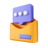 3d email courrier enveloppe icône illustration png