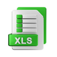 3d xls Datei Symbol Illustration png