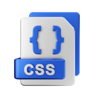 3d css file icon illustration png