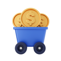 3d money dollar coin icon illustration png