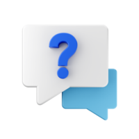 3d frequently asked questions icon illustration render png