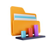 Ilustración de icono de archivo de carpeta 3d png