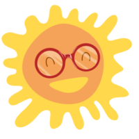 Happy Summer Sun with sunglasses png