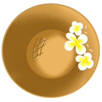Damen Sommer- Gelb Stroh Hut mit das Blumen png