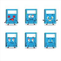 Blue study book cartoon character with nope expression vector