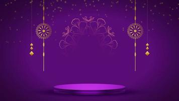 indisch Festival Diwali Festival mit 3d Podium lila Hintergrund video