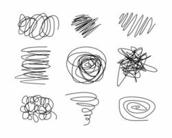 Scribble brush strokes set, vector logo design element