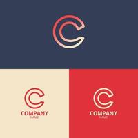 el C letra logo modelo con un mezcla de rojo y rosa-gris degradado colores ese son elegante y profesional, es Perfecto para tu empresa identidad vector