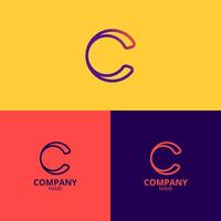 el C letra logo modelo con un elegante y profesional púrpura y rosado degradado color mezcla tema es Perfecto para tu empresa identidad vector