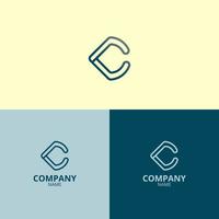 Letter C Logo Template with an elegant and professional, elegant and professional blend of dark blue and light gray gradation colors, perfect for your company identity vector