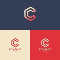 el C letra logo modelo con un mezcla de rojo y rosa-gris degradado colores ese son elegante y profesional, es Perfecto para tu empresa identidad vector