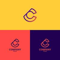 el C letra logo modelo con un elegante y profesional púrpura y rosado degradado color mezcla tema es Perfecto para tu empresa identidad vector