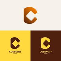 el letra C logo modelo con un mezcla de elegante y profesional oscuro marrón y ligero amarillo gradación colores es Perfecto para tu empresa identidad vector