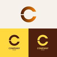 The Letter C Logo Template with a blend of elegant and professional dark brown and light yellow gradation colors is perfect for your company identity vector