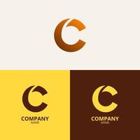 The Letter C Logo Template with a blend of elegant and professional dark brown and light yellow gradation colors is perfect for your company identity vector