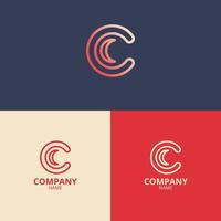 el C letra logo modelo con un mezcla de rojo y rosa-gris degradado colores ese son elegante y profesional, es Perfecto para tu empresa identidad vector