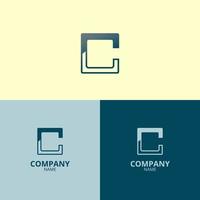 Letter C Logo Template with an elegant and professional, elegant and professional blend of dark blue and light gray gradation colors, perfect for your company identity vector