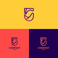 The C Letter Logo Template with an elegant and professional purple and pink gradient color blend theme is perfect for your company identity vector