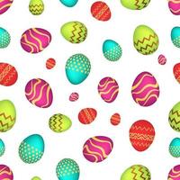 Seamless pattern with colorful Easter eggs. Vector illustration