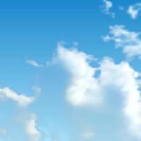 Natural background with cloud on blue sky. Realistic cloud on blue backdrop. Vector illustration