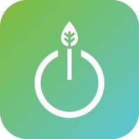 Eco Power Button Vector Icon Style