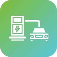 Electric Car Station Vector Icon Style