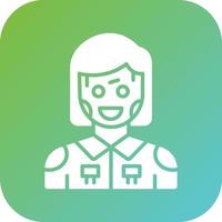 humanoide robot vector icono estilo